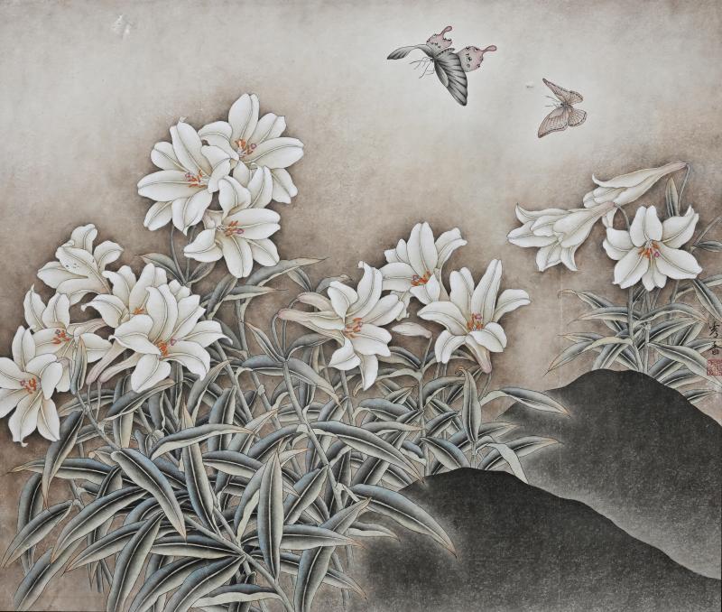 25  嚴(yán)秀香  《百合飄香》.jpg